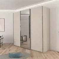 Contido 3 Door Sliding Mirror Wardrobe with Extras - Champagne