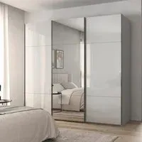 Contido 3 Door Sliding Mirror Wardrobe with Extras - Silk Grey