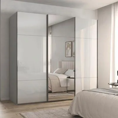 Contido 3 Door Sliding Mirror Wardrobe with Extras - Silk Grey