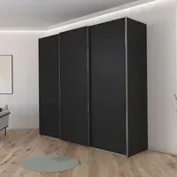 Contido 3 Door Sliding Wardrobe with Extras - Black