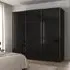 Contido 3 Door Sliding Wardrobe with Extras - Black Glass