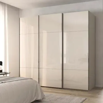 Contido 3 Door Sliding Wardrobe with Extras - Champagne Glass