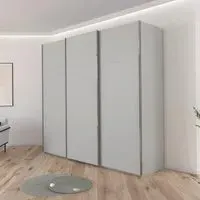 Contido 3 Door Sliding Wardrobe with Extras - Silk Grey