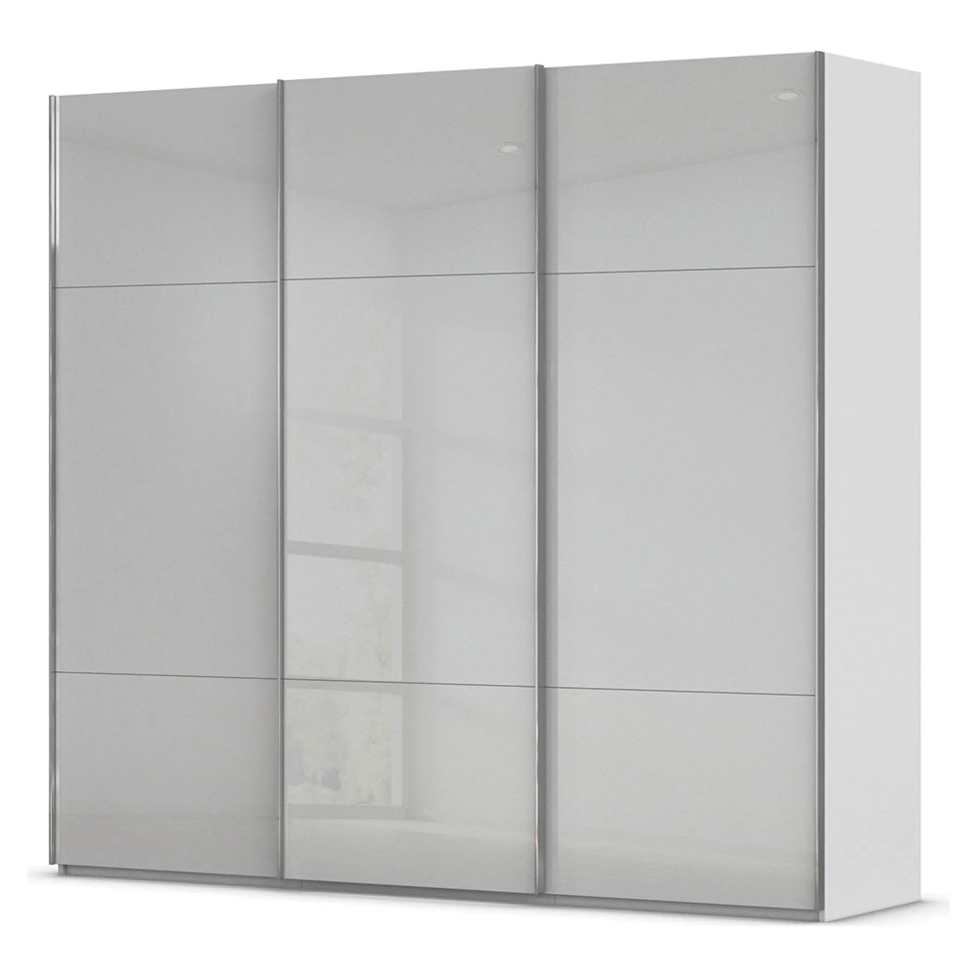 Contido 3 Door Sliding Wardrobe with Extras - Silk Grey Glass