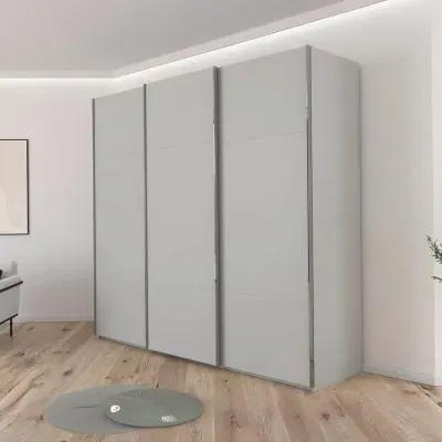 Contido 3 Door Sliding Wardrobe with Extras - Silk Grey