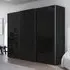 Contido 301cm 3 Door Sliding Wardrobe with Extras - Black Glass