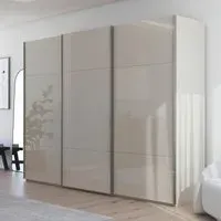 Contido 301cm 3 Door Sliding Wardrobe with Extras - Champagne Glass