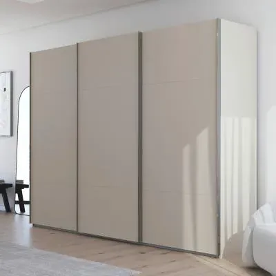 Contido 301cm 3 Door Sliding Wardrobe with Extras - Champagne