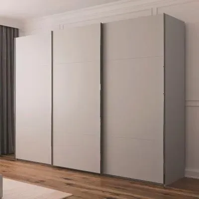 Contido 301cm 3 Door Sliding Wardrobe with Extras - Silk Grey