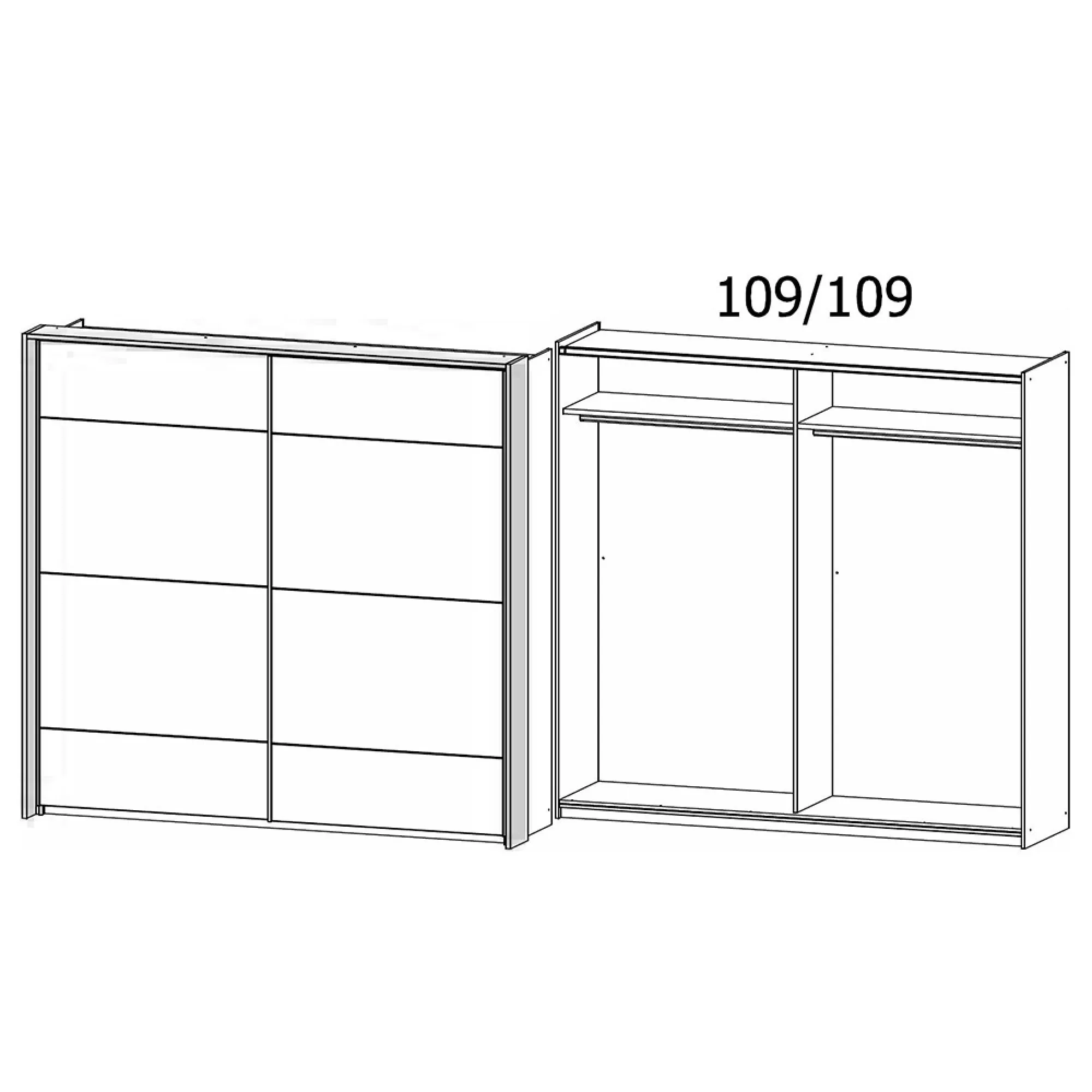 Corvo 2 Door Sliding Wardrobe with Passepartout - Alpine White