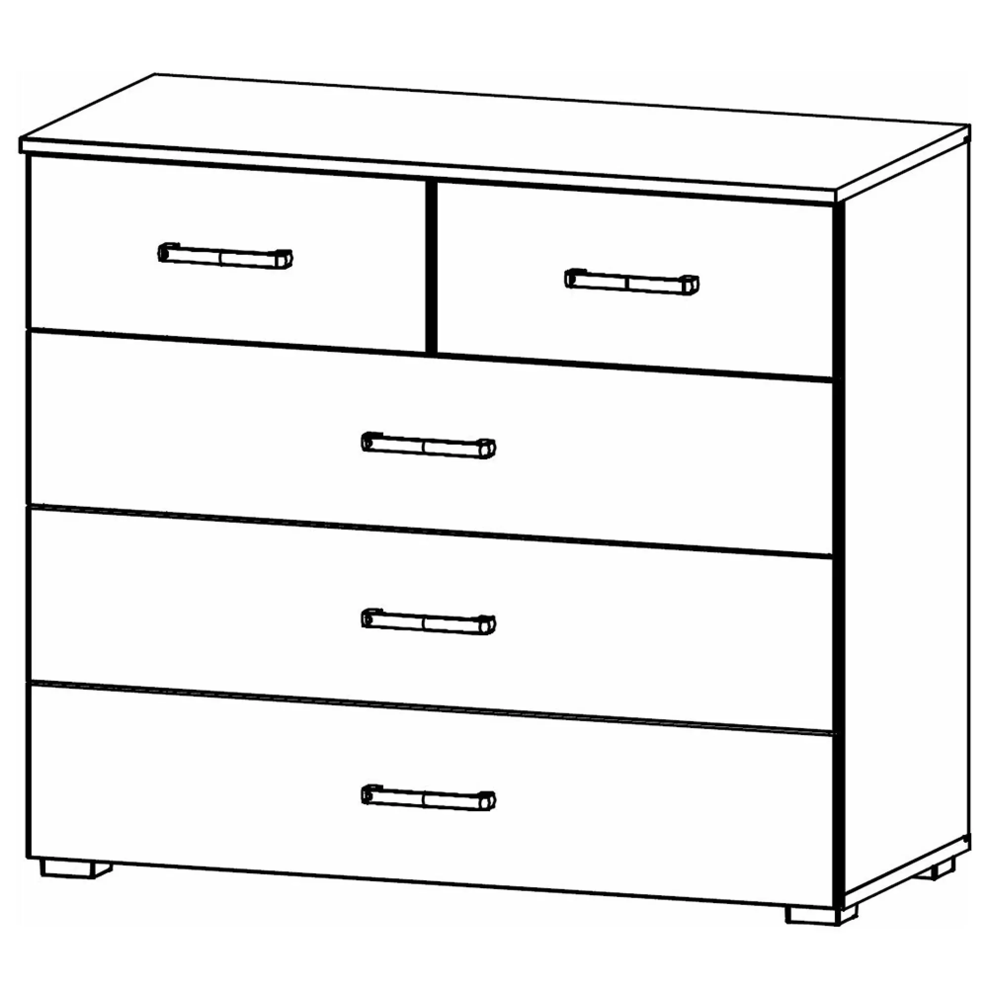 Corvo 3+2 Drawer Chest - Alpine White