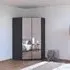 Costa 117cm 2 Door Mirrored Corner Wardrobe - Metallic Dark Grey