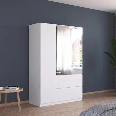 Costa 136cm 3 Door Combi Wardrobe - Alpine White image