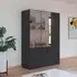 Costa 136cm 3 Door Combi Wardrobe - Metallic Dark Grey
