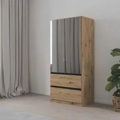 Costa 2 Door Combi Wardrobe - Artisan Oak