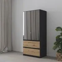 Costa 2 Door Combi Wardrobe - Metallic Dark Grey