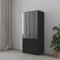 Costa 2 Door Combi Wardrobe - Metallic Dark Grey