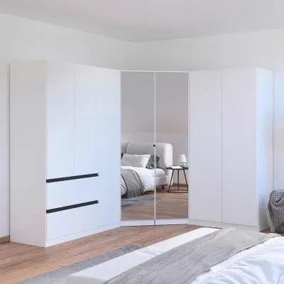 Costa 208cm 7 Door L-Shaped Corner Wardrobe - Alpine White image