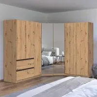 Costa 208cm 7 Door L-Shaped Corner Wardrobe - Artisan Oak