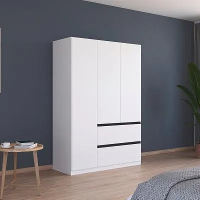 Costa 3 Door Wardrobe with Drawers - Alpine White