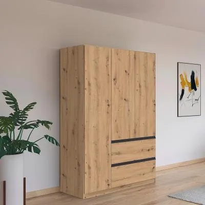 Costa 3 Door Wardrobe with Drawers - Artisan Oak