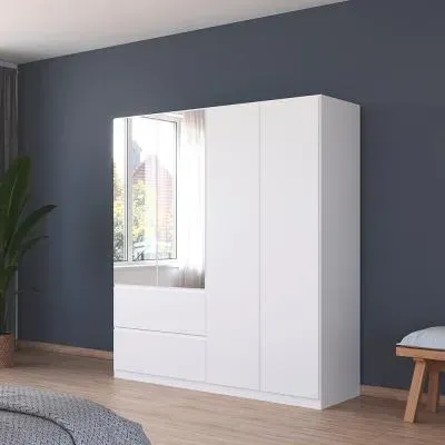 Costa 4 Door Combi Wardrobe - Alpine White