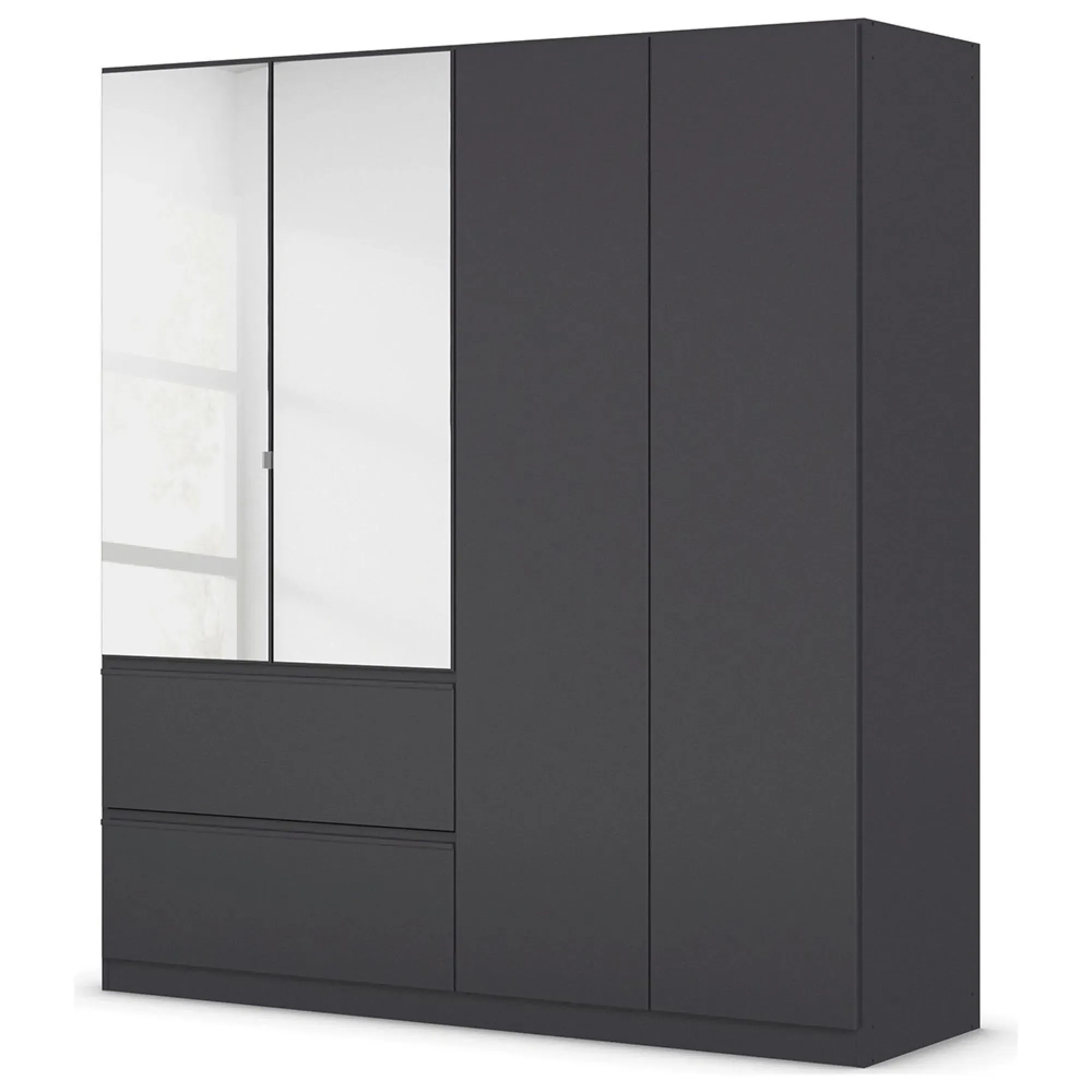 Costa 4 Door Combi Wardrobe - Metallic Dark Grey