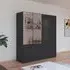 Costa 4 Door Combi Wardrobe - Metallic Dark Grey
