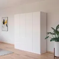 Costa 4 Door Wardrobe with Drawers - Alpine White