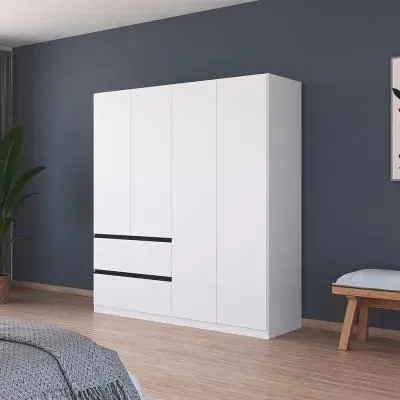 Costa 4 Door Wardrobe with Drawers - Alpine White