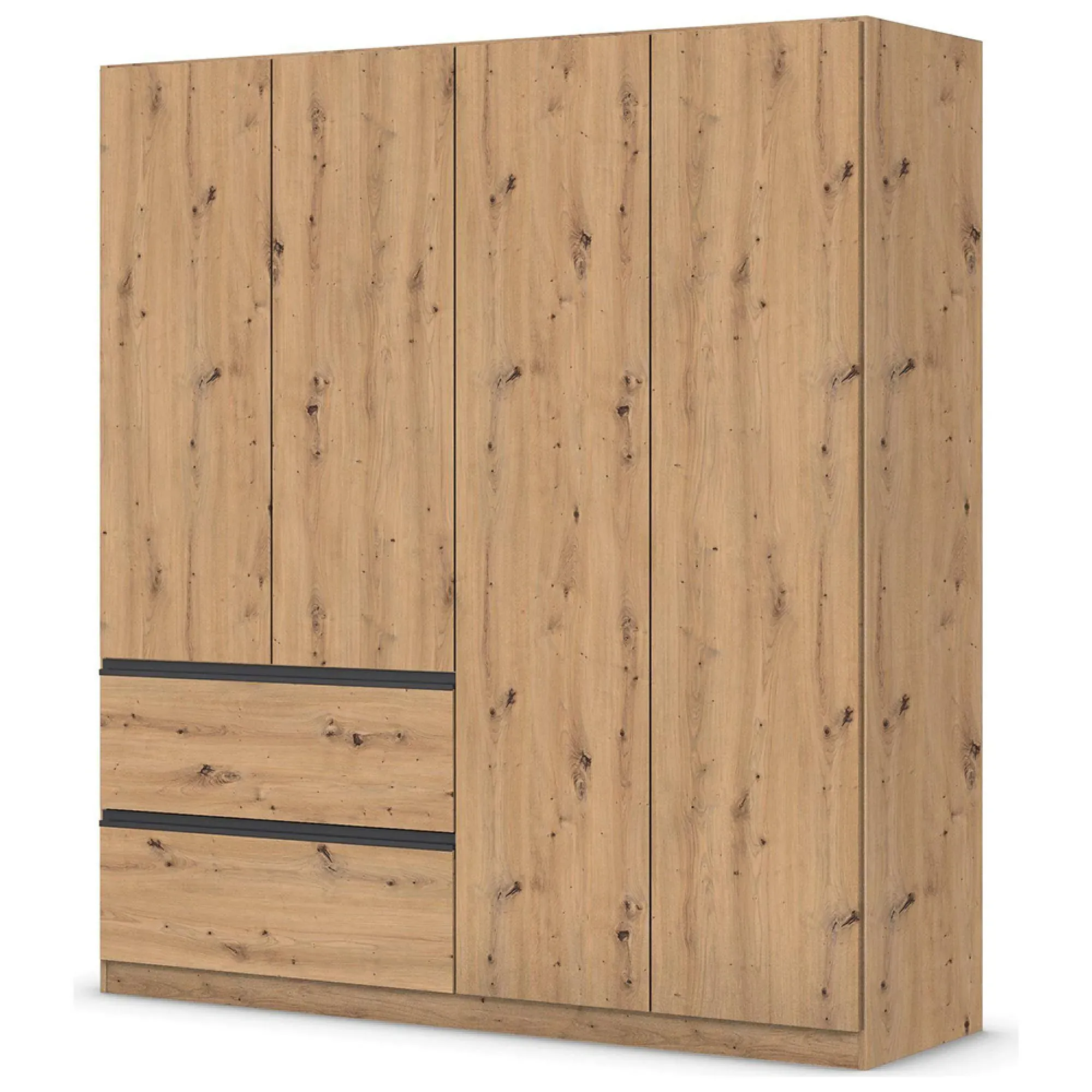 Costa 4 Door Wardrobe with Drawers - Artisan Oak