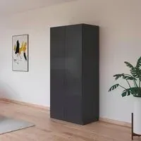 Costa 91cm 2 Door Wardrobe - Metallic Dark Grey