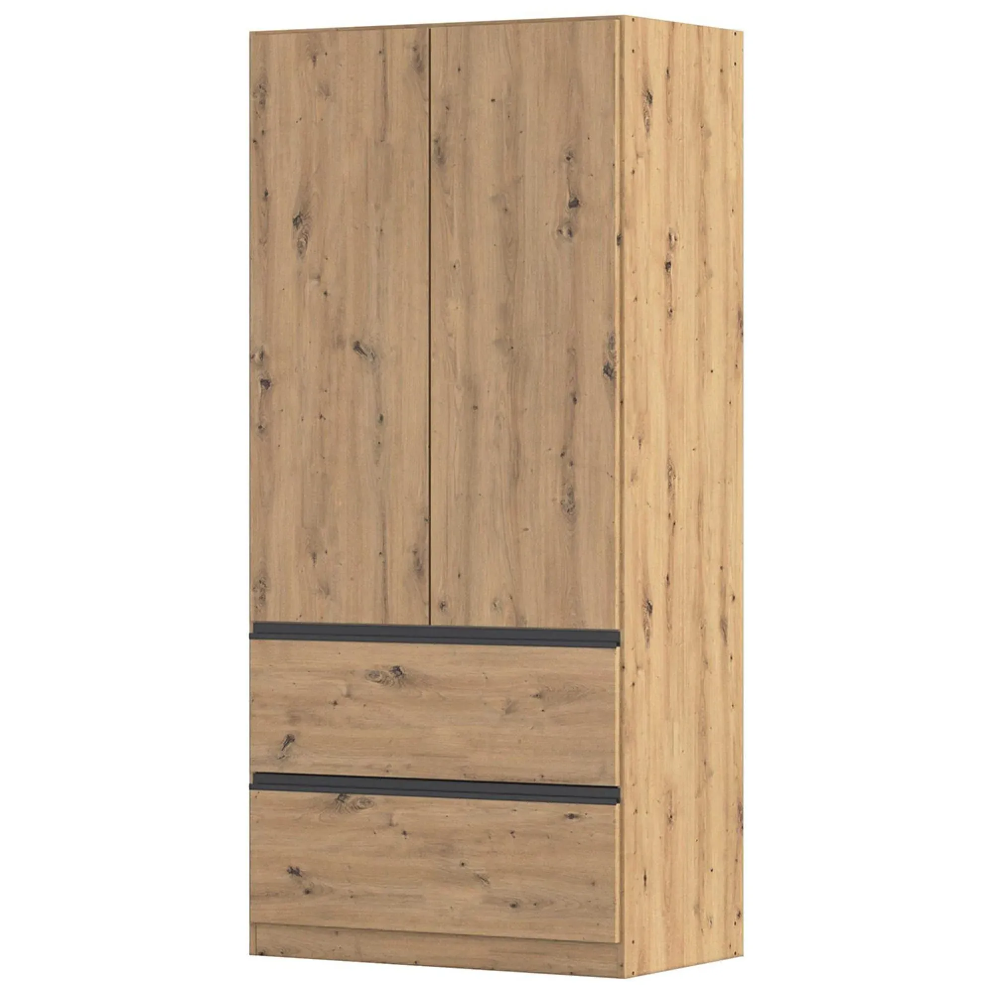 Costa 91cm 2 Door Wardrobe with Drawers - Artisan Oak