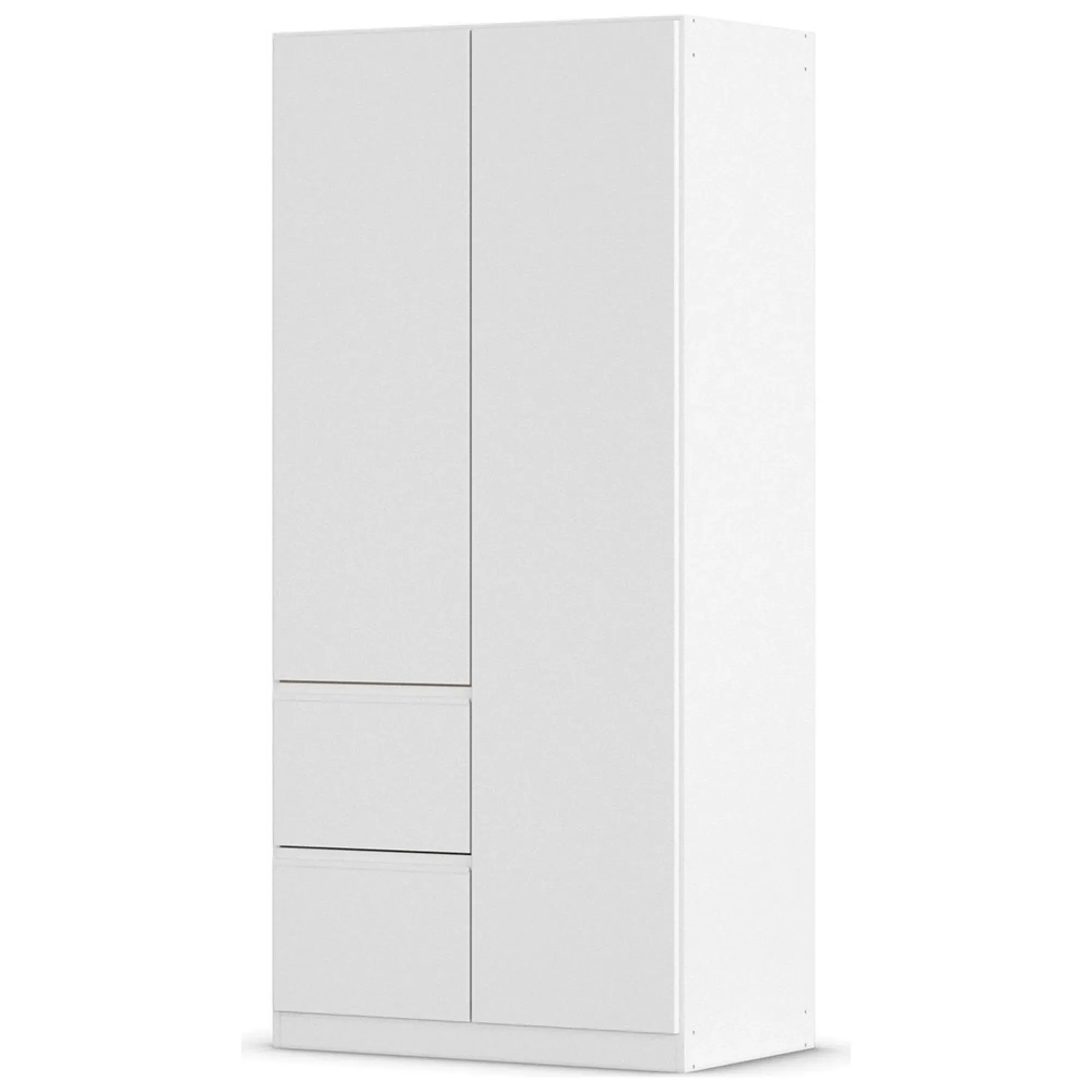 Costa 91cm 2 Door Wardrobe with LHF Drawers - Alpine White