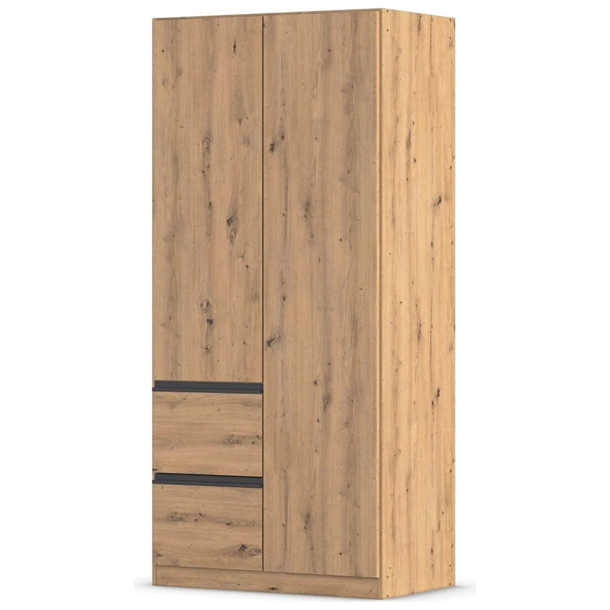 Costa 91cm 2 Door Wardrobe with LHF Drawers - Artisan Oak