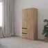 Costa 91cm 2 Door Wardrobe with LHF Drawers - Artisan Oak