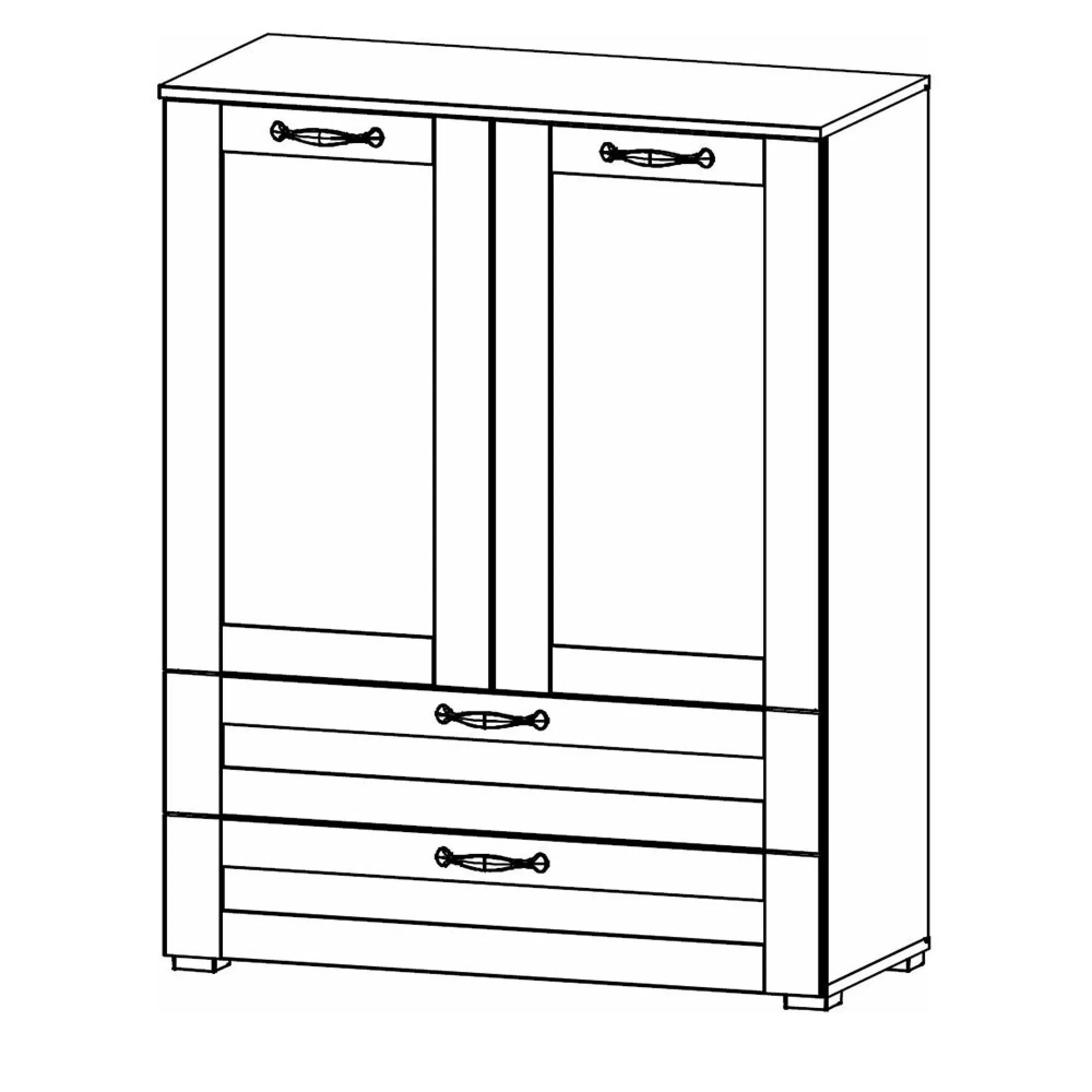 Cottage 2 Door Hall Cabinet - Alpine White