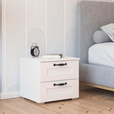 Cottage 2 Drawer Bedside Cabinet - Alpine White image