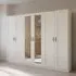 Cottage 6 Door Mirror Wardrobe - Alpine White