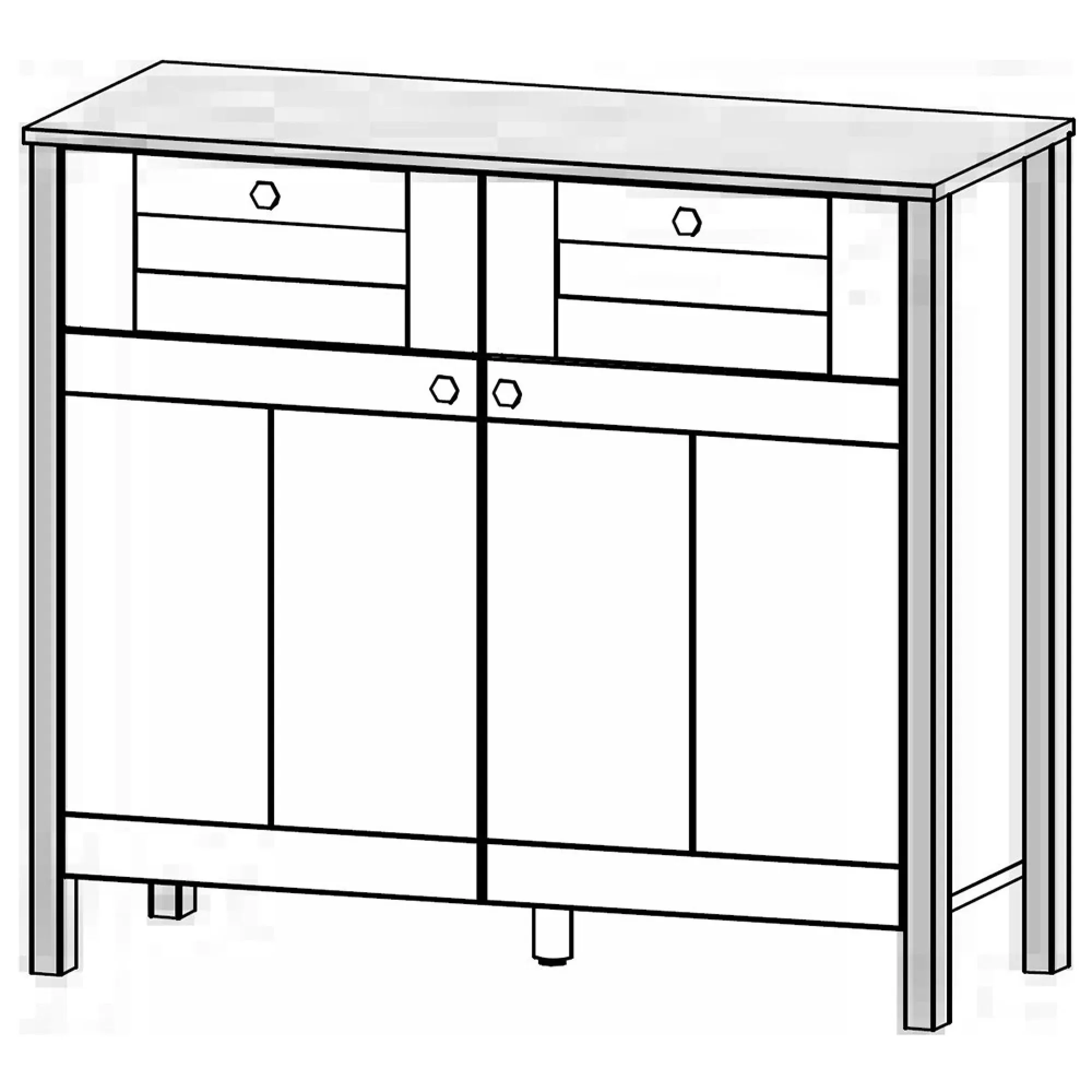 Credo 2 Door Small Sideboard - Silk Grey, Artisan Oak