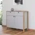 Credo 2 Door Small Sideboard - Silk Grey, Artisan Oak