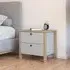 Credo 2 Drawer Bedside Table Set of 2 - Silk Grey, Artisan Oak
