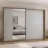 Credo 271cm 2 Door Sliding Wardrobe with Mirror - Grey, Oak