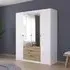 Davoa 4 Door Combi Wardrobe - Alpine White, Artisan Oak