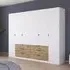 Davoa 6 Door Wardrobe - Alpine White, Artisan Oak