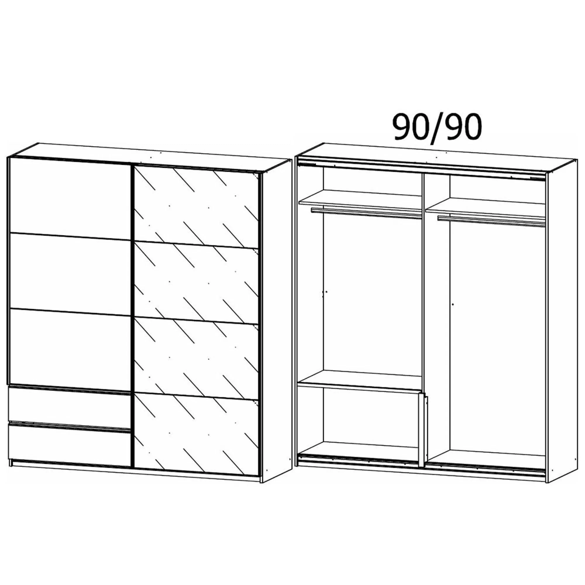 Elara 2 Door Sliding Wardrobe - Alpine White