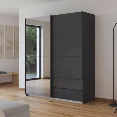 Elara 2 Door Sliding Wardrobe - Metallic Dark Grey