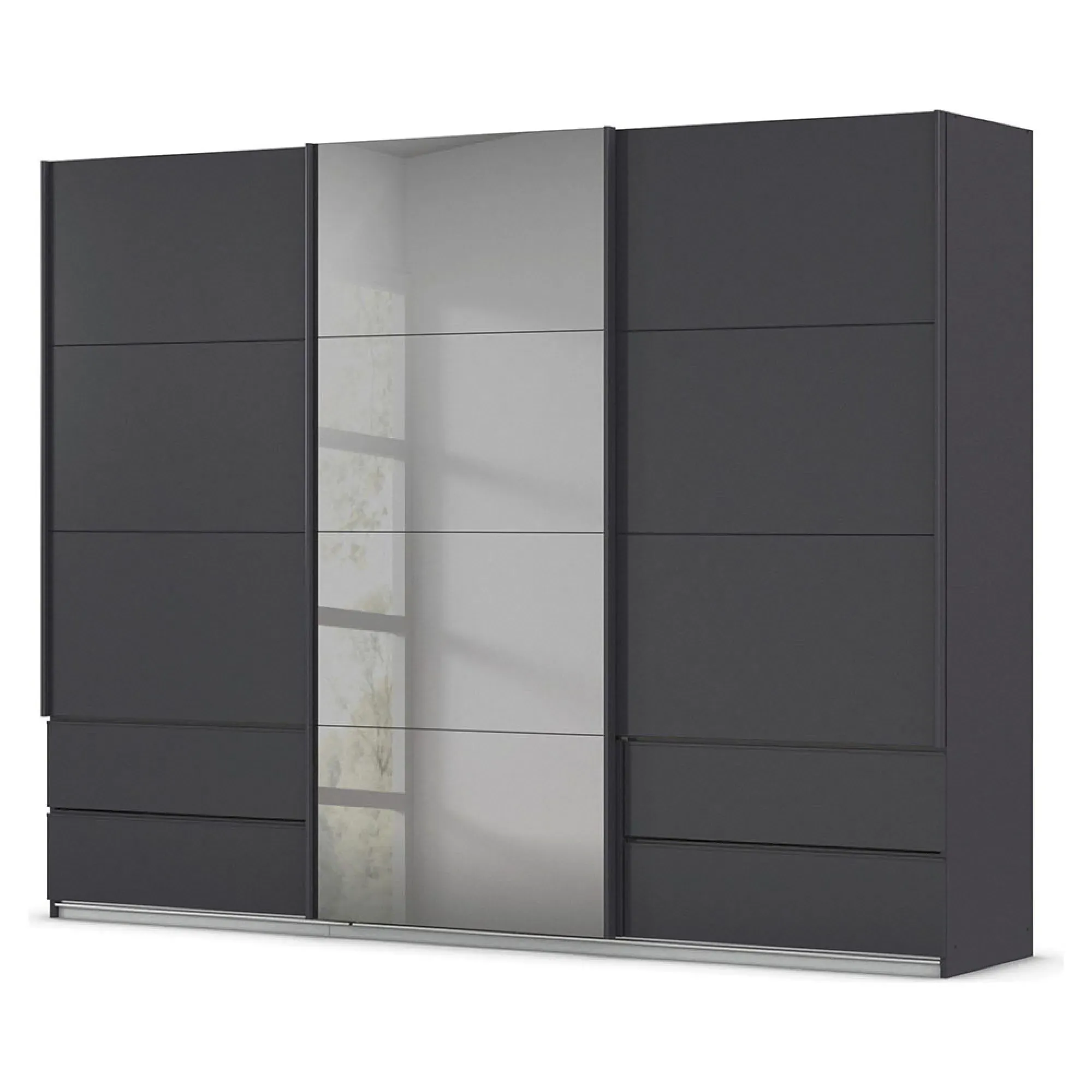 Elara 271cm 3 Door Sliding Wardrobe - Metallic Dark Grey