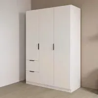 Ella 3 Door Wardrobe with Drawer - Alpine White