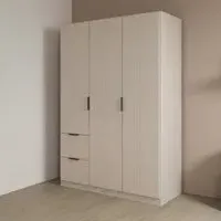 Ella 3 Door Wardrobe with Drawer - Champagne